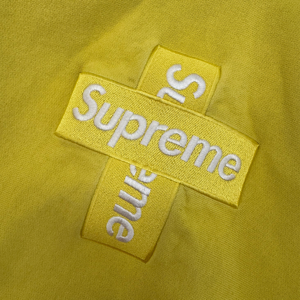 Supreme Cross Box Logo Yellow Hoodie (M)