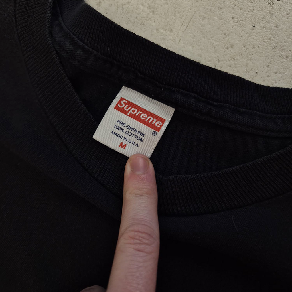 Supreme Spiral Text Black Tee (M)