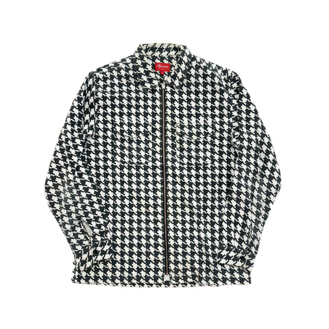 Houndstooth Flannel Zip Up Shirt (L)