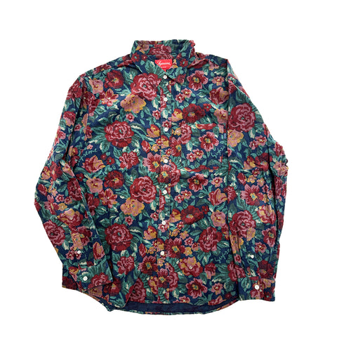 Supreme Digi Floral Corduroy Shirt Navy (L)