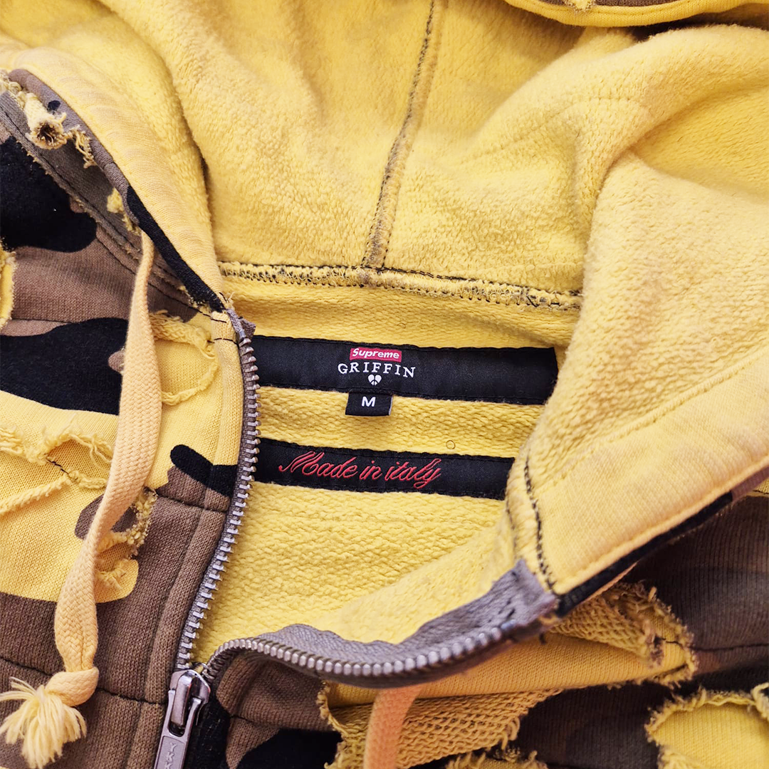Supreme x Griffin Yellow Camo Zip Up Hoodie (M)