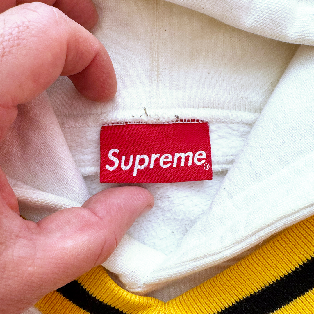 Supreme White Hockey Hooded Sweatshirt (M)