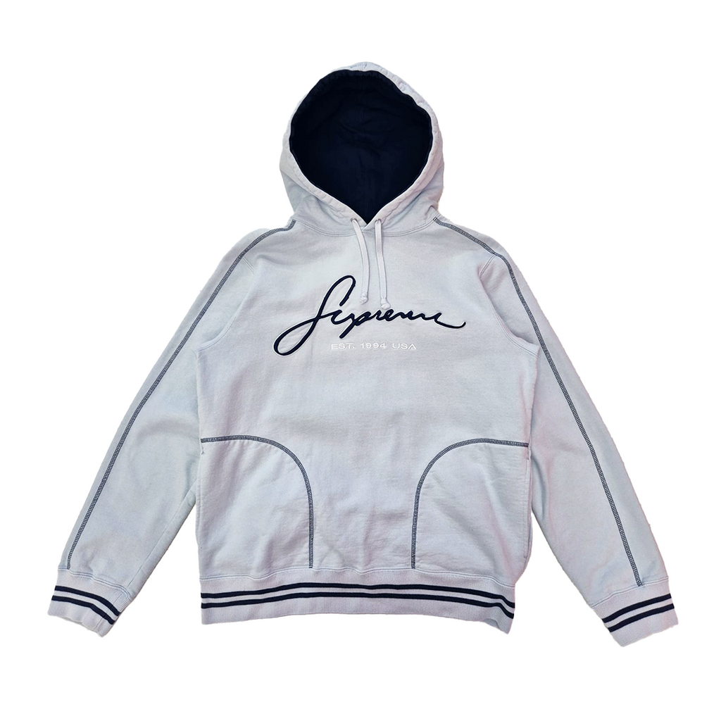 Supreme Contrast Embroidered White Hoodie (M)