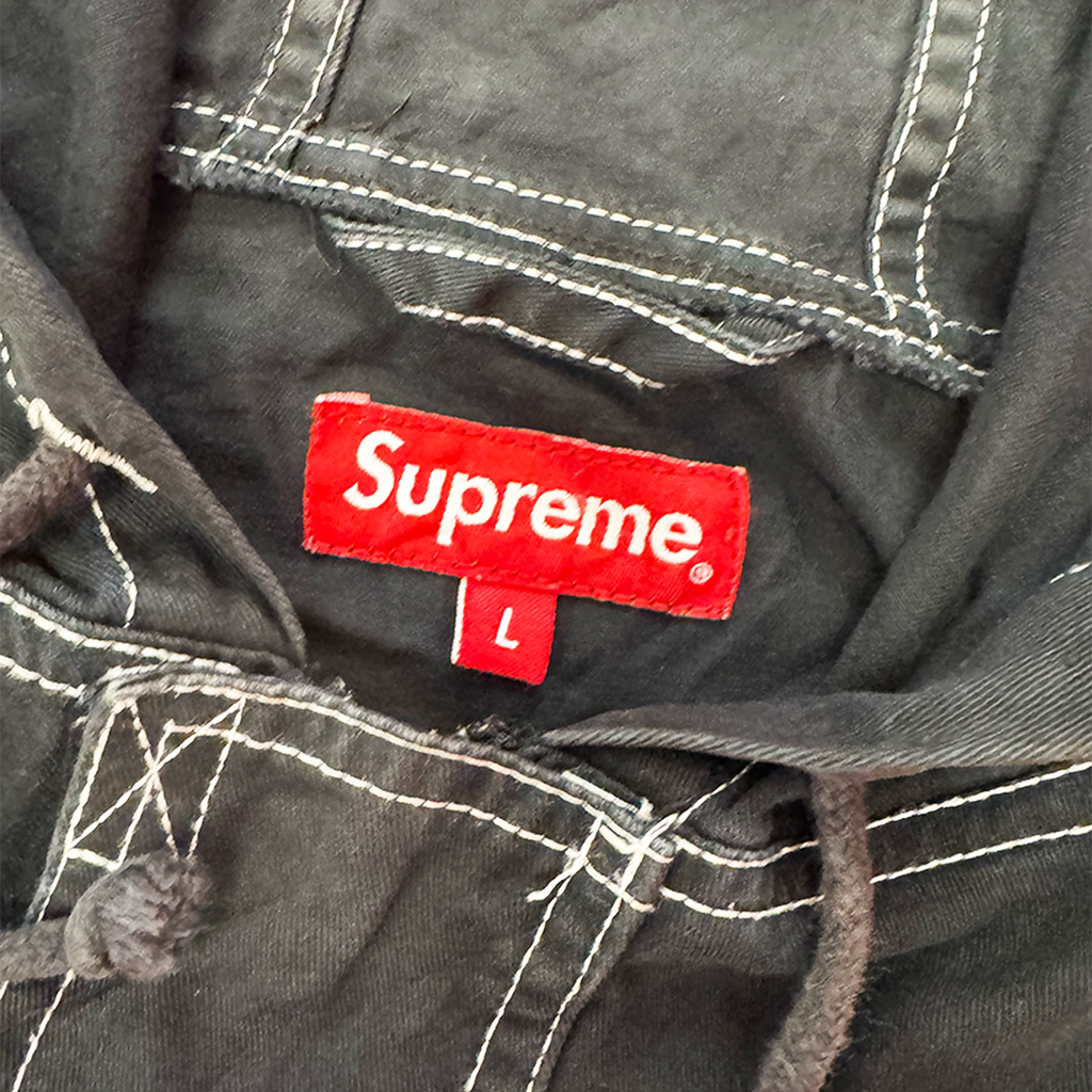 Supreme Contrast Stitch Twill Hoodie (L)