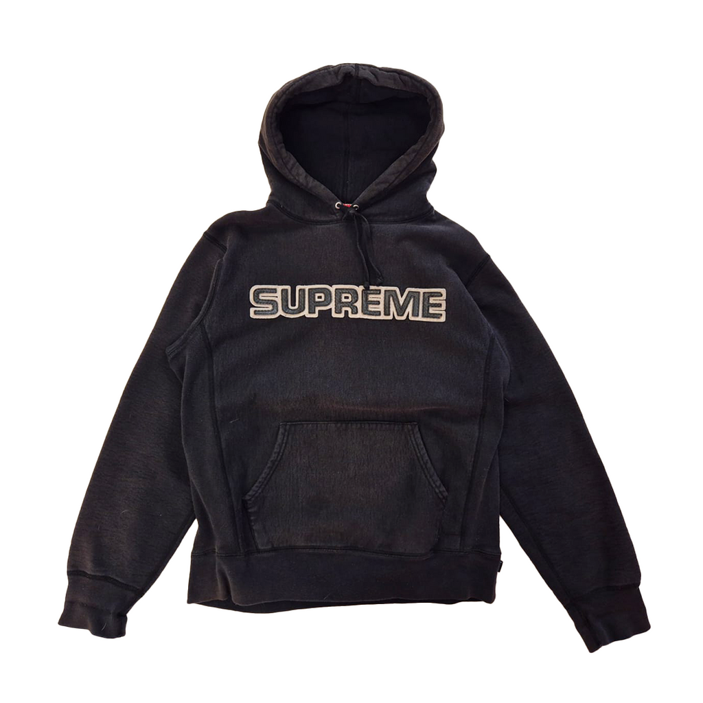 Supreme Perforated Leather Black Hoodie (L)