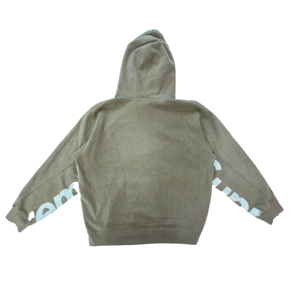 Supreme Cropped Panels Light Brown Hooded Sweatshirt (L)