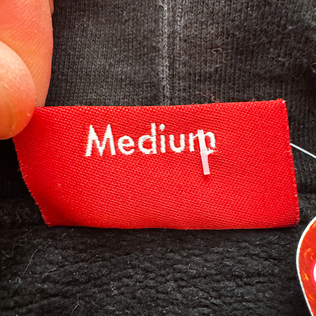 Supreme Text Rib Black Hoodie (M)