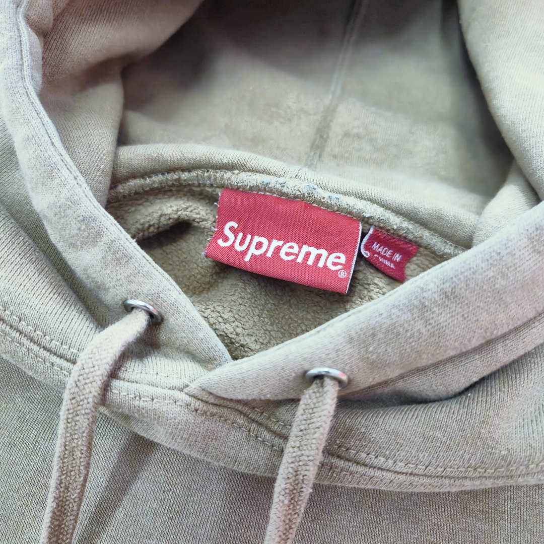 Supreme Cropped Panels Light Brown Hooded Sweatshirt (L)