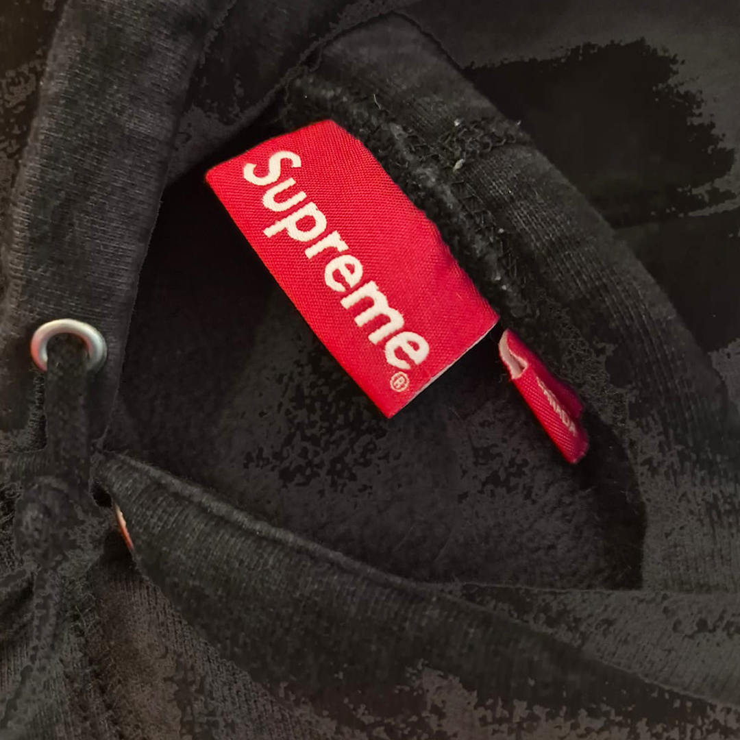 Supreme Perforated Leather Black Hoodie (L)