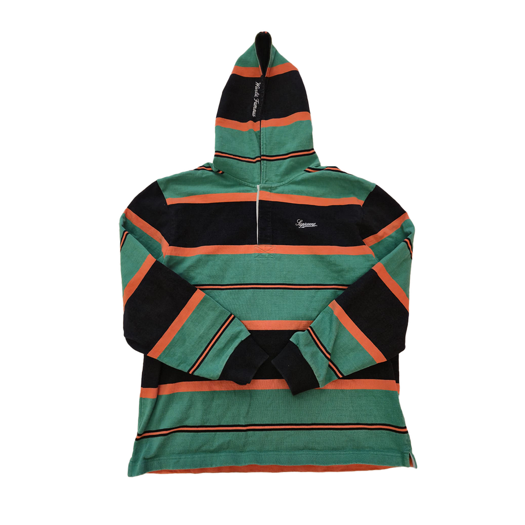 Supreme Rugby Lined Green Hoodie (L)