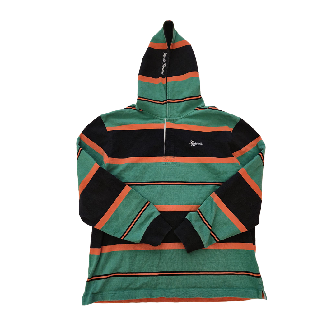 Supreme Rugby Lined Green Hoodie (L)