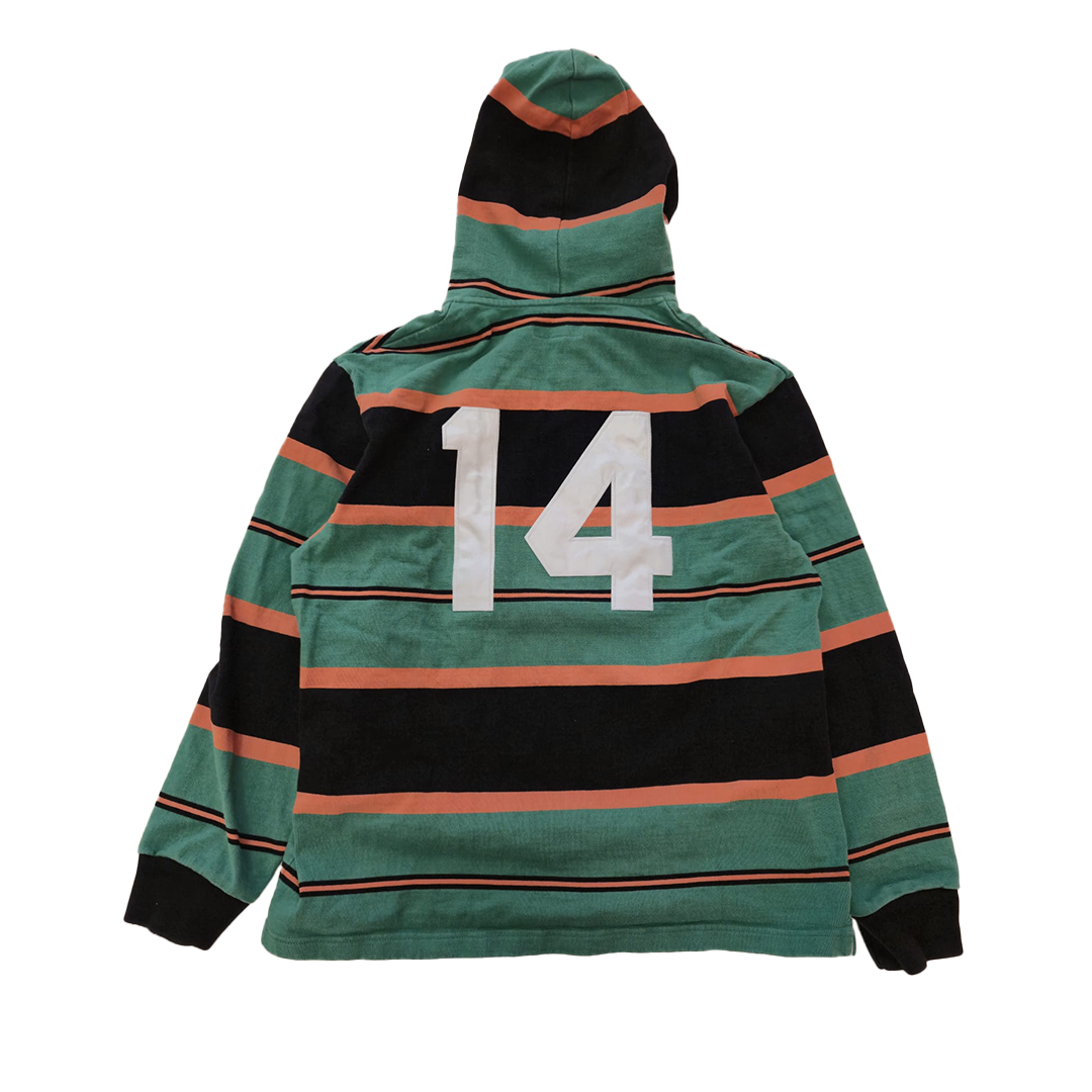 Supreme Rugby Lined Green Hoodie (L)