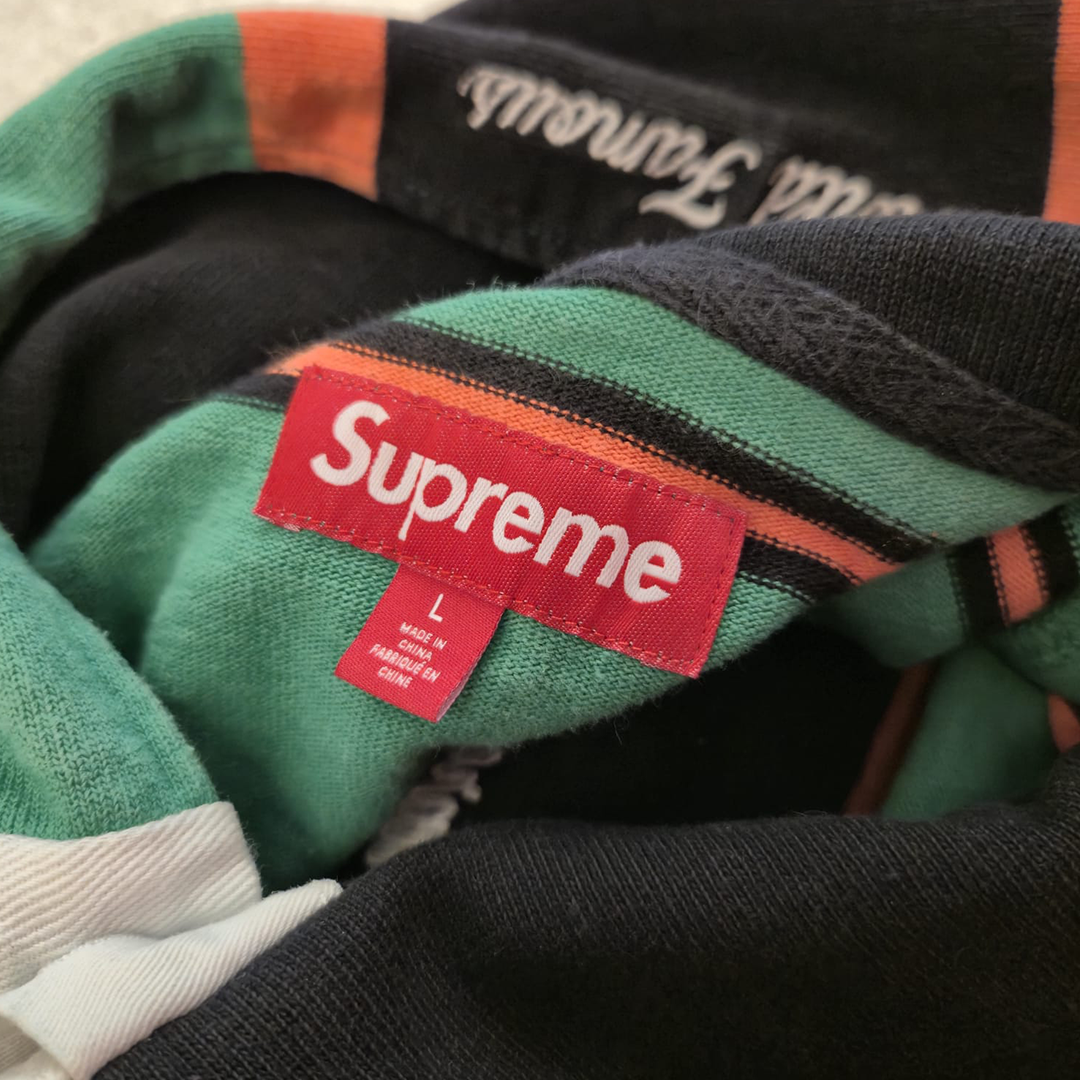 Supreme Rugby Lined Green Hoodie (L)
