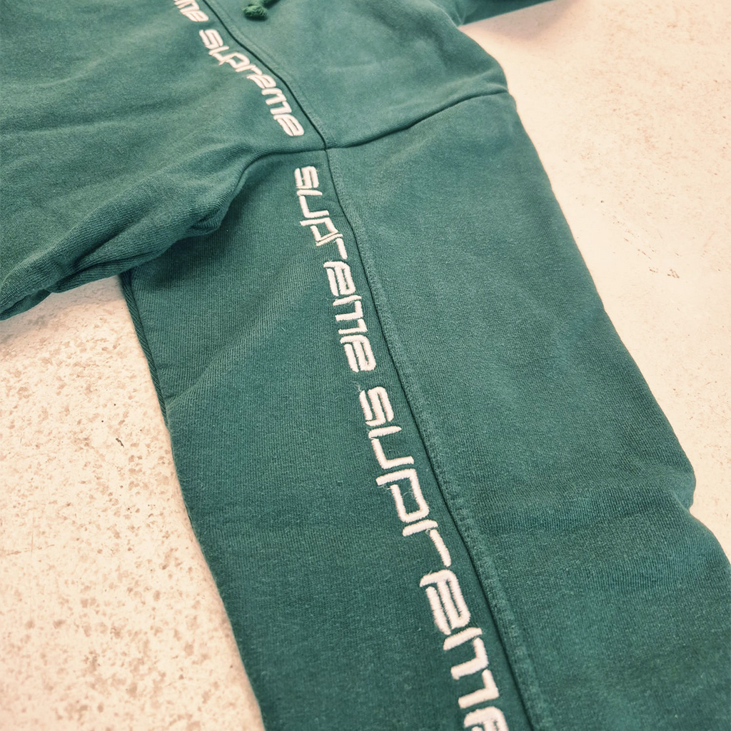 Supreme Text Stripe Green Hoodie (M)