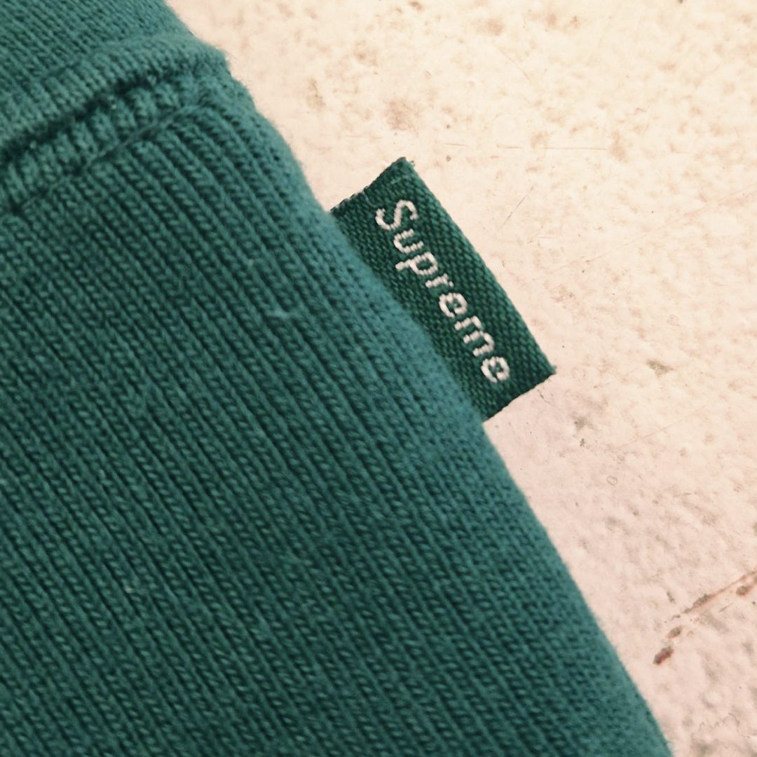 Supreme Text Stripe Green Hoodie (M)