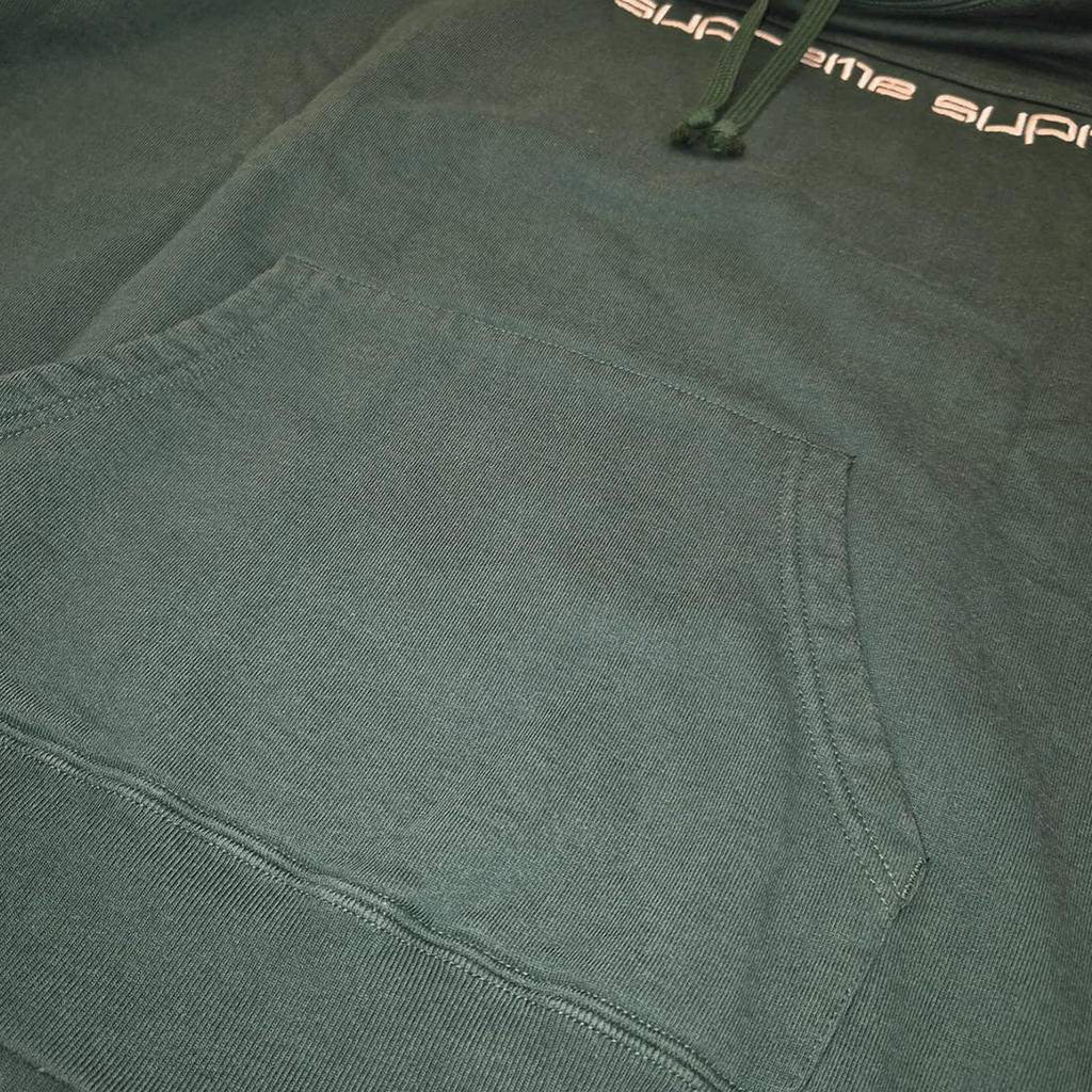 Supreme Text Stripe Green Hoodie (M)