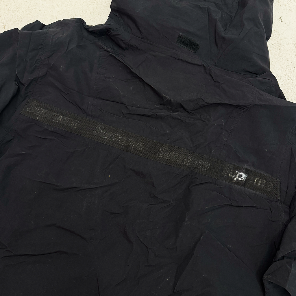 Supreme Reflective Logo Triple-Layer Waterproof Black Jacket (L)