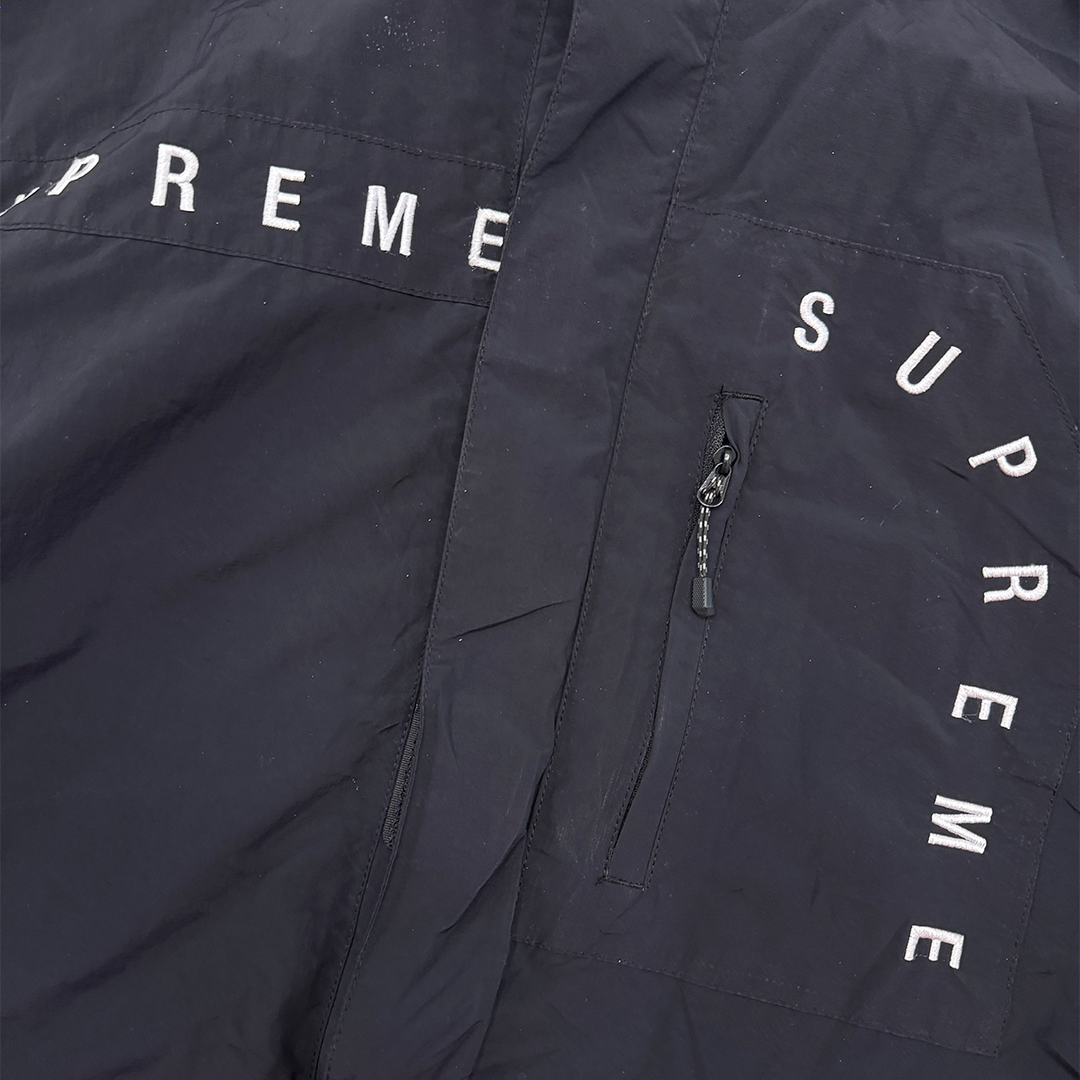 Supreme Curve Logos Ripstop Jacket Black (M)