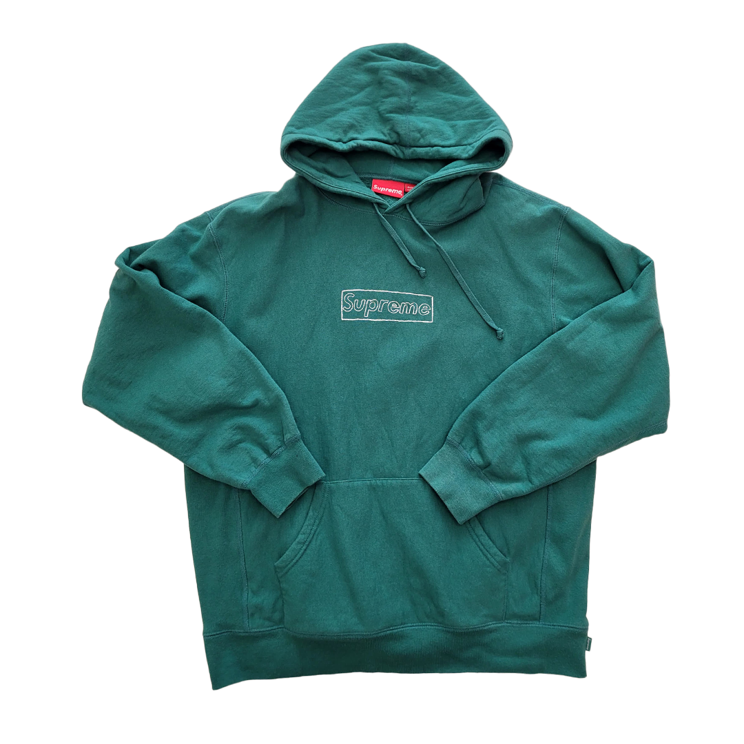 Supreme Kaws Chalk Box Logo Green Hoodie (L)