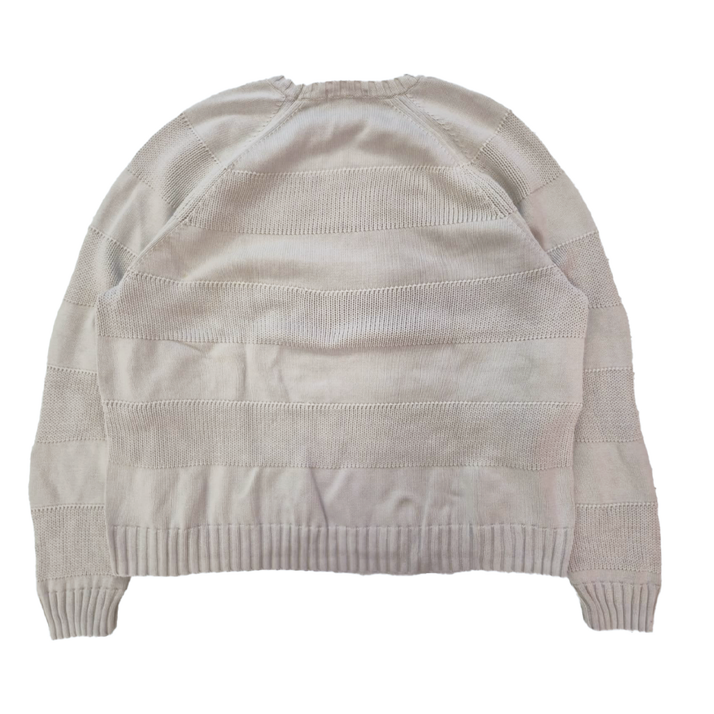 Supreme Small Box Stripe Beige Knit Sweater (L)