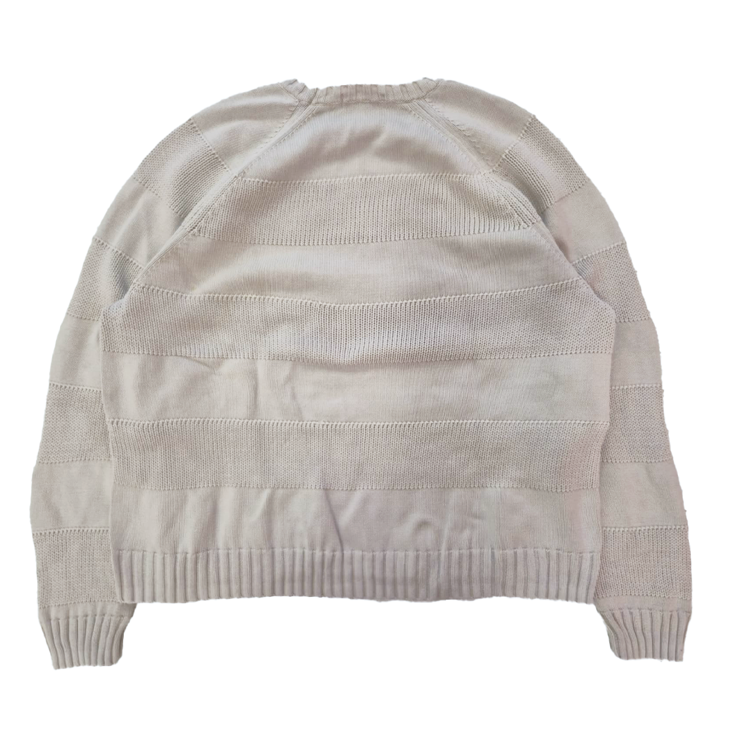 Supreme Small Box Stripe Beige Knit Sweater (L)