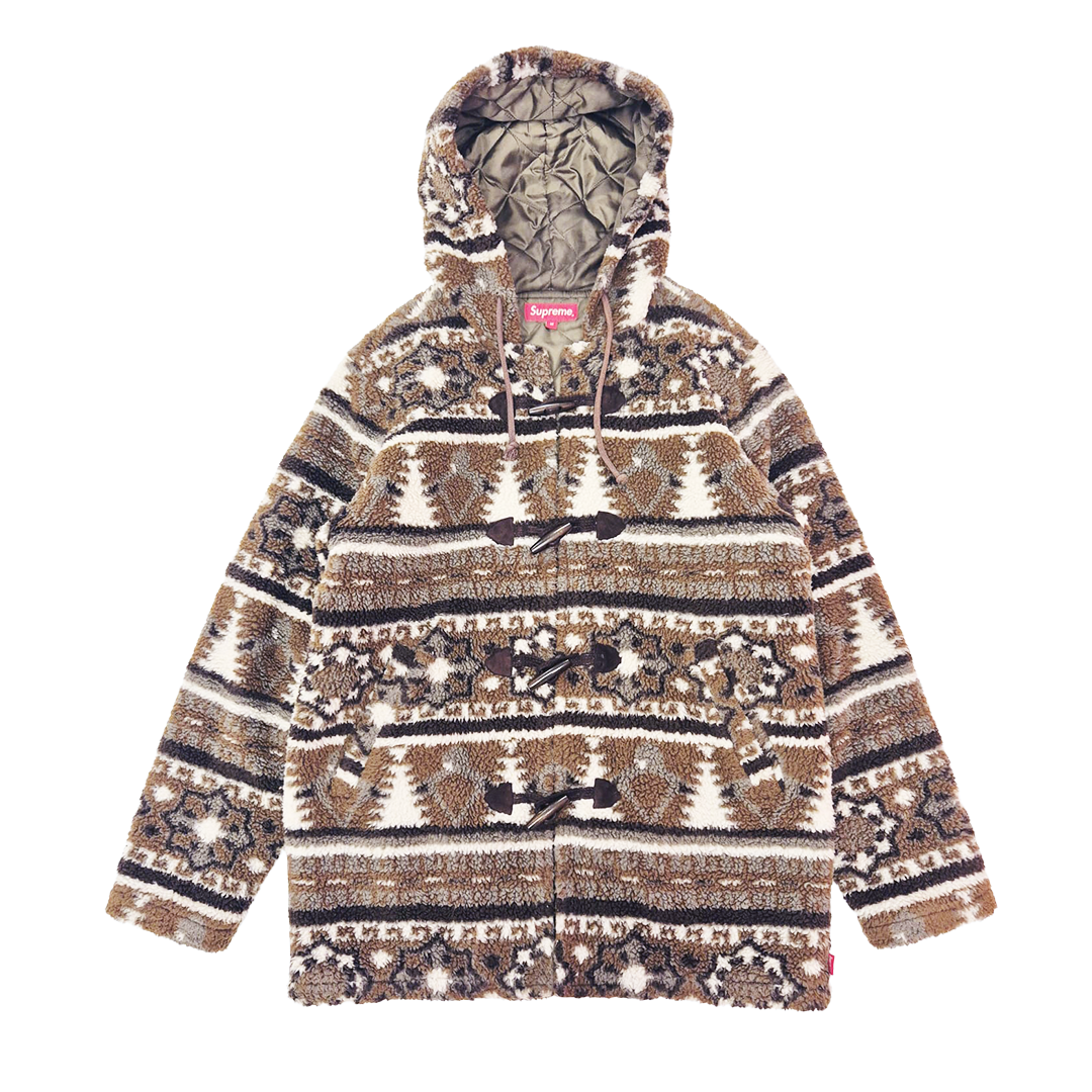 Supreme Beige Sherpa Fleece Toggle Jacket (M)