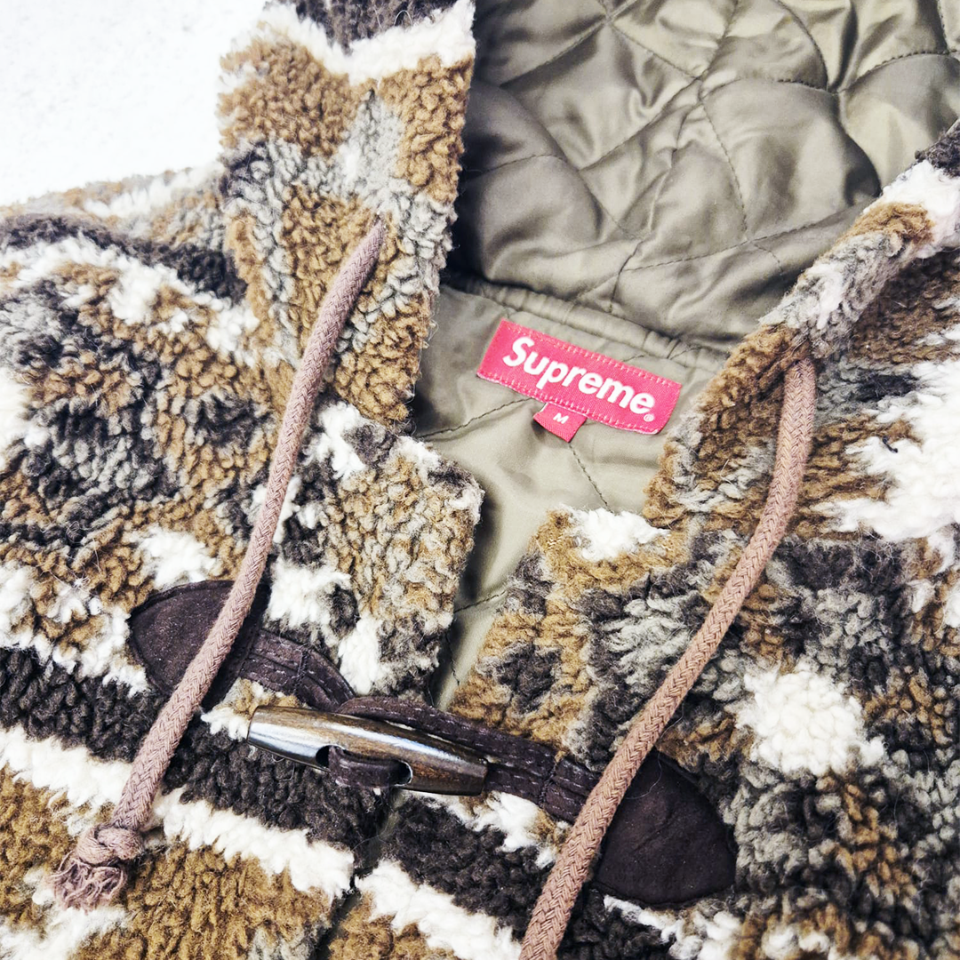 Supreme Beige Sherpa Fleece Toggle Jacket (M)