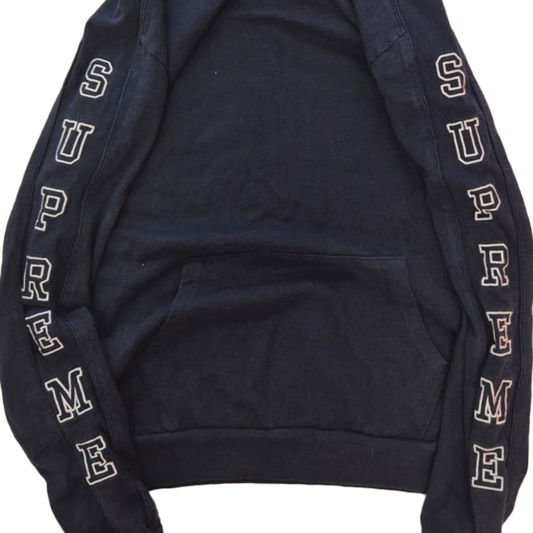 Supreme Navy Hooded Sleeve Stripe Top (M)