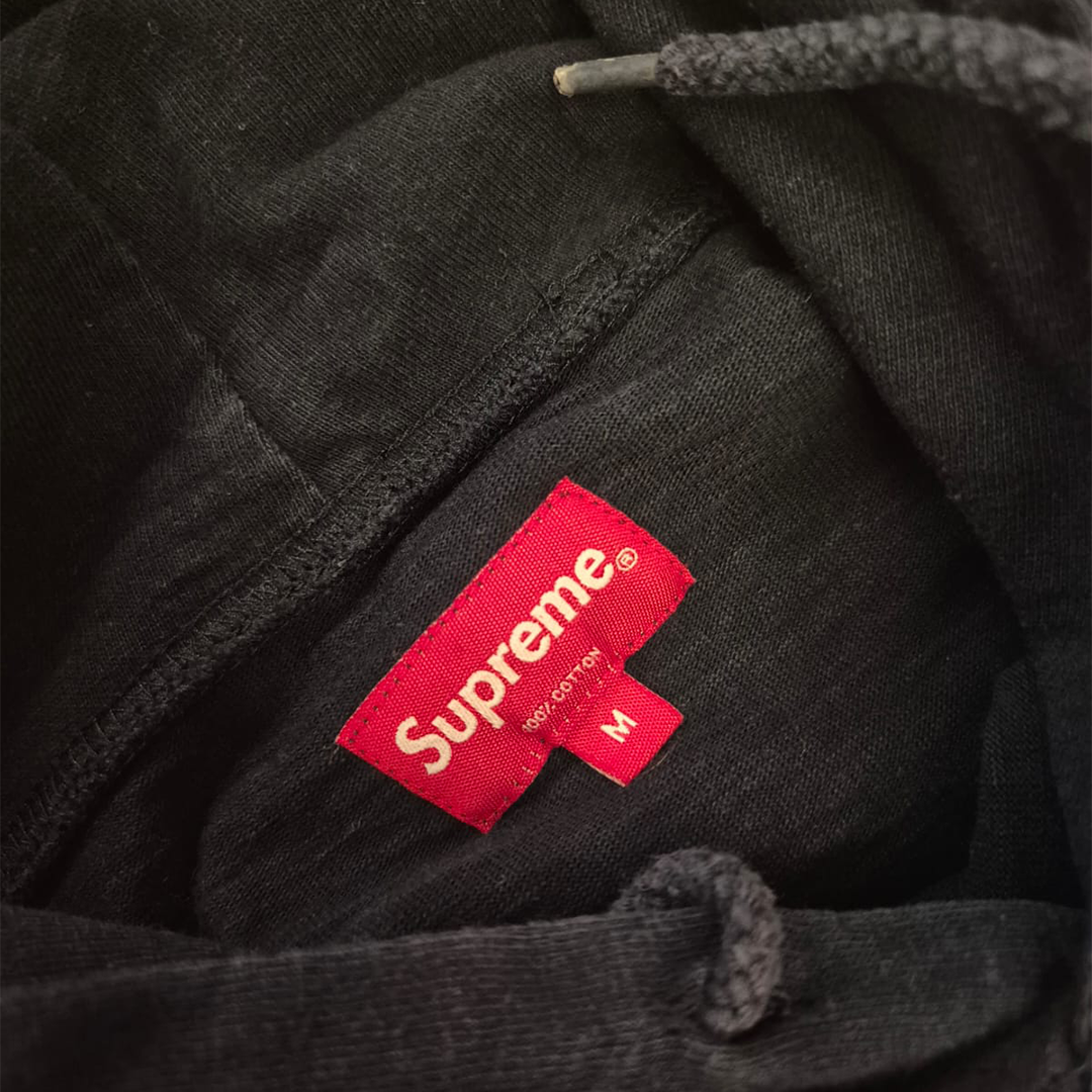 Supreme Navy Hooded Sleeve Stripe Top (M)