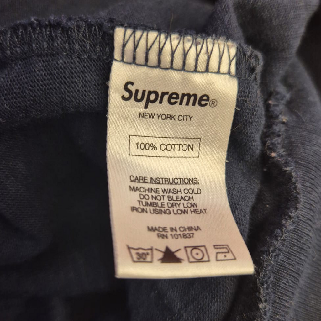 Supreme Navy Hooded Sleeve Stripe Top (M)