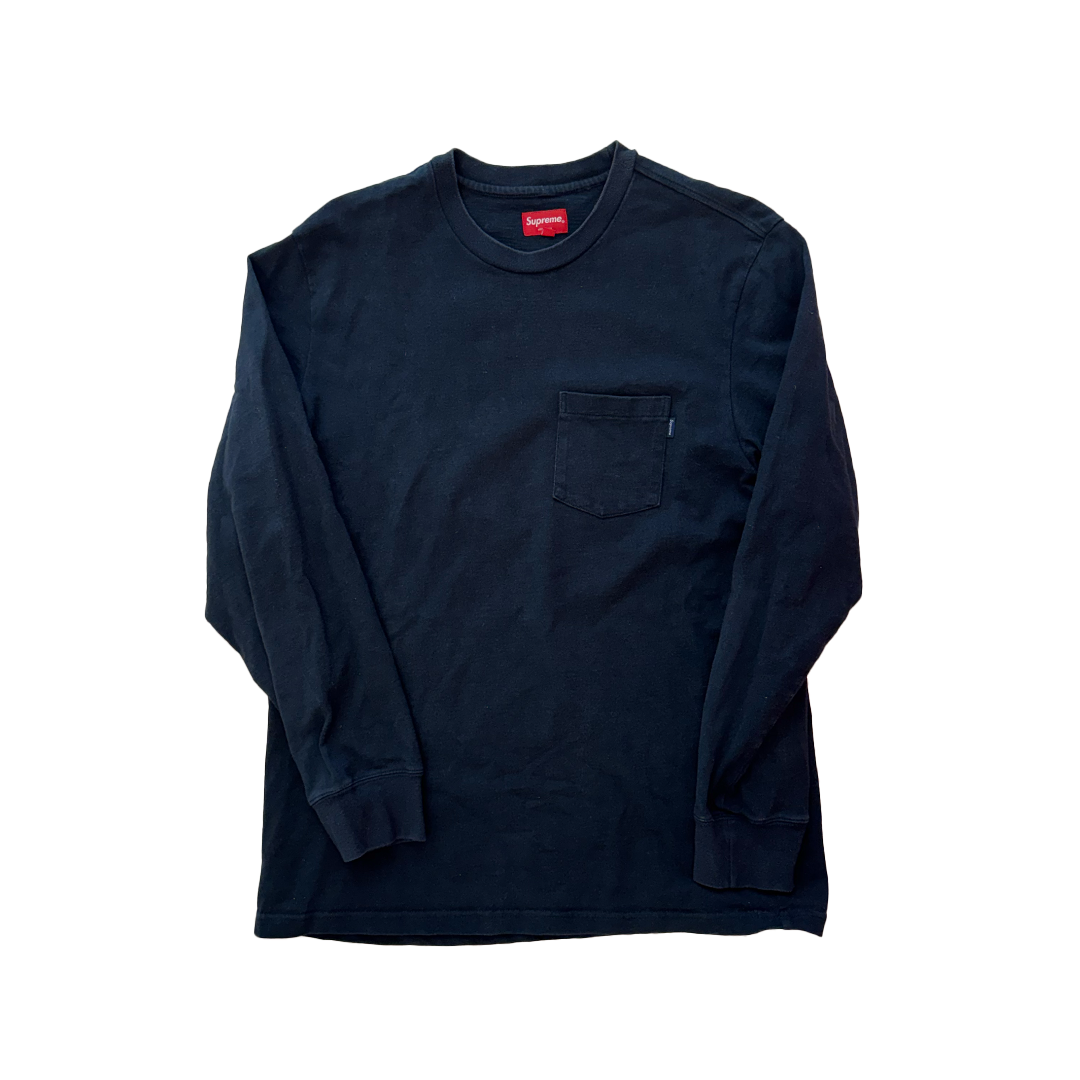 Supreme Navy Pocket L/S Tee (L)