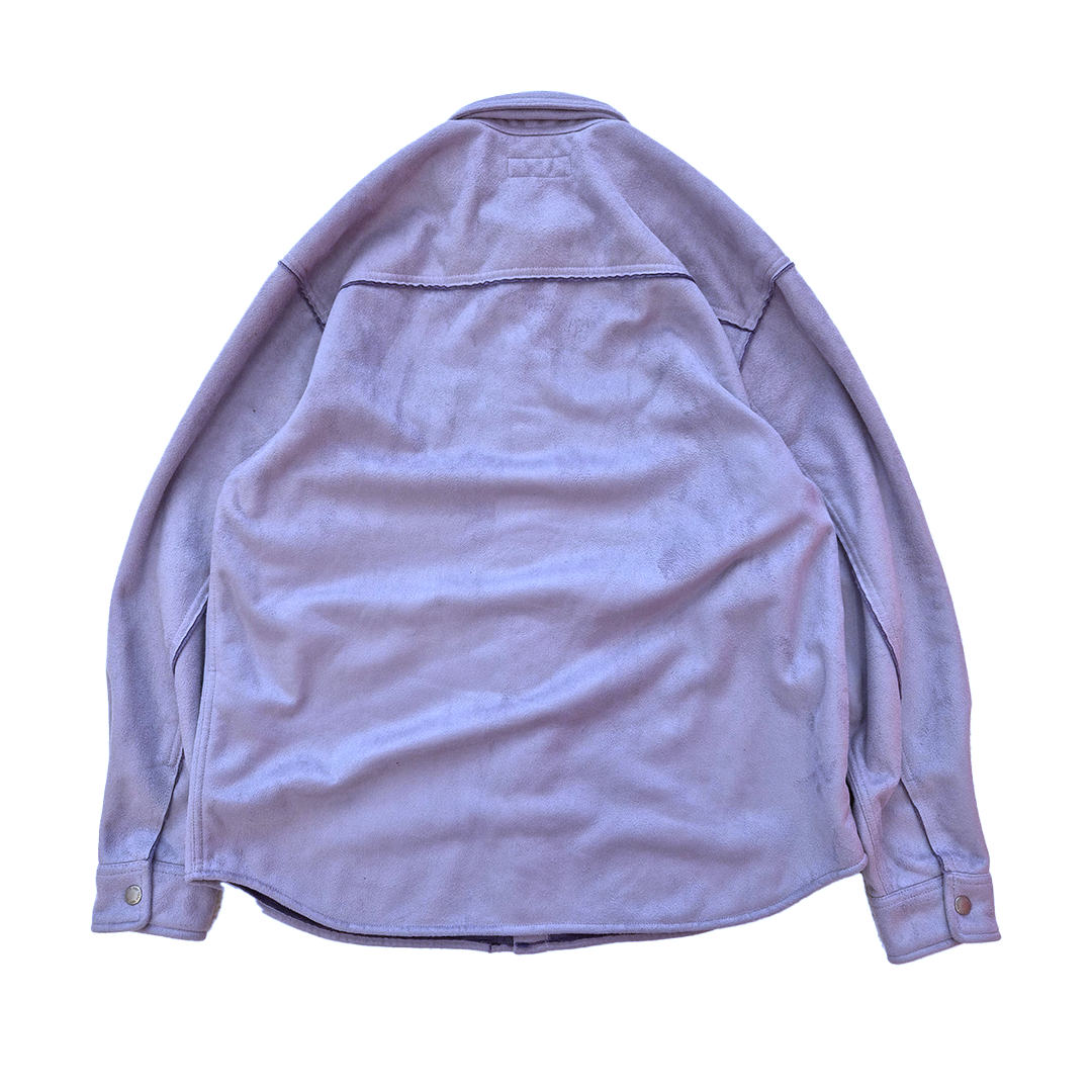 Supreme Faux Suede Fleece Long Sleeve Lilas Shirt (M)