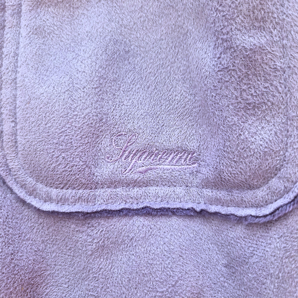 Supreme Faux Suede Fleece Long Sleeve Lilas Shirt (M)