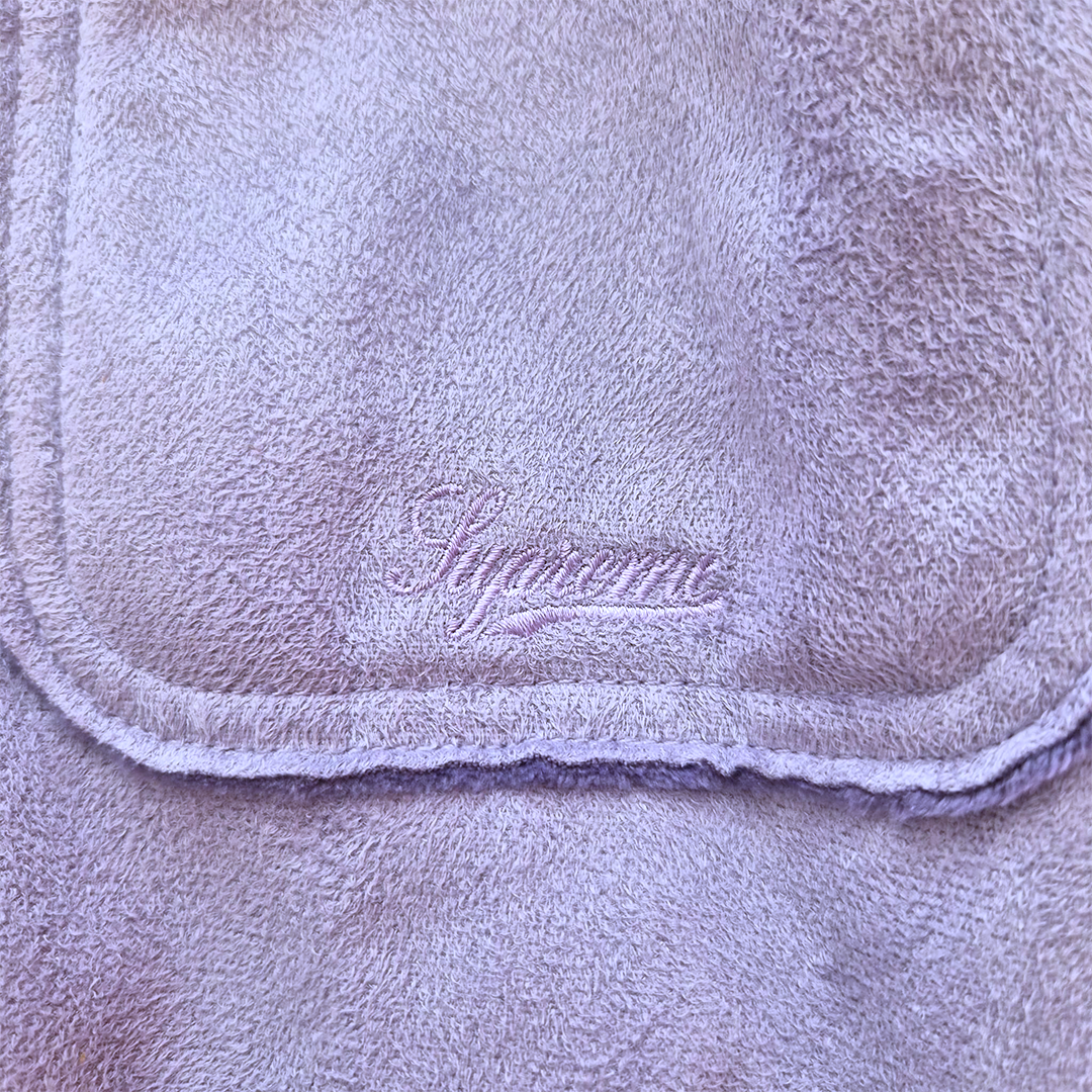 Supreme Faux Suede Fleece Long Sleeve Lilas Shirt (M)