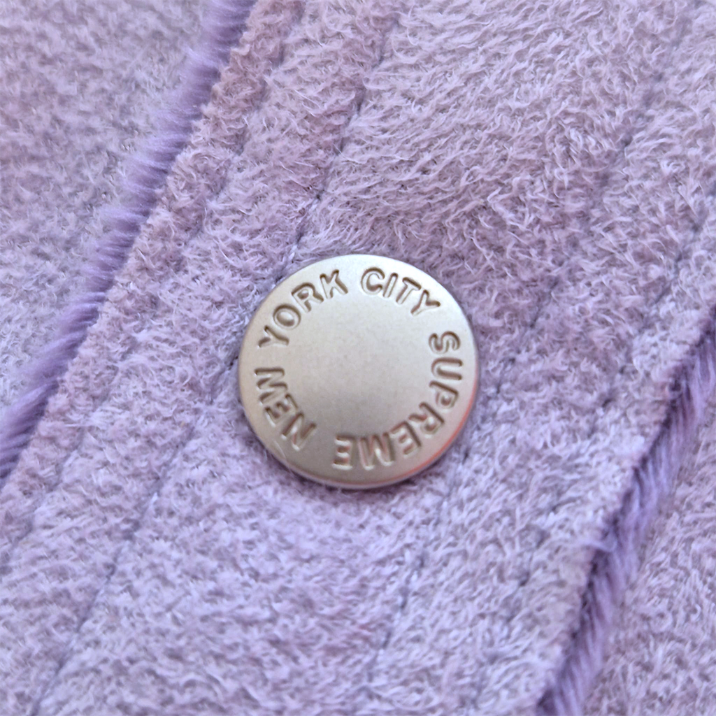 Supreme Faux Suede Fleece Long Sleeve Lilas Shirt (M)