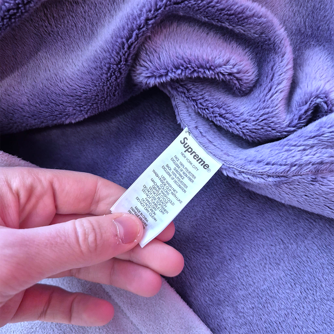 Supreme Faux Suede Fleece Long Sleeve Lilas Shirt (M)