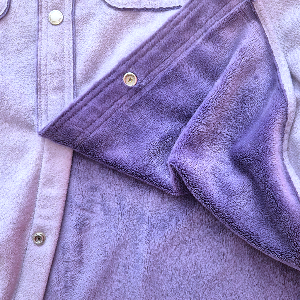 Supreme Faux Suede Fleece Long Sleeve Lilas Shirt (M)