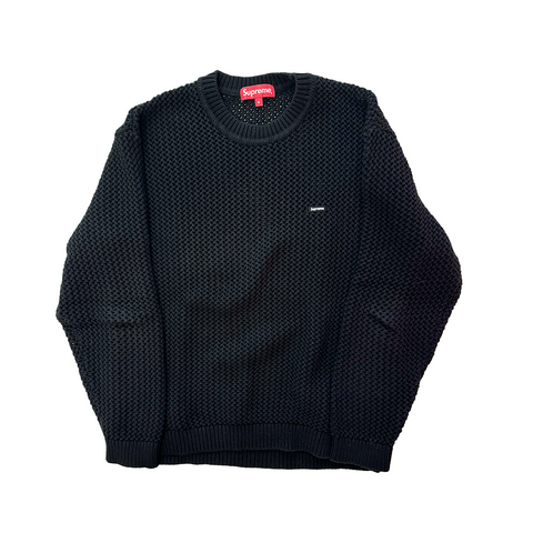 Supreme Black Ribbed Knit Sweater (S)