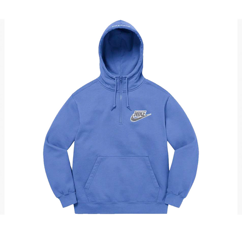 supreme x nike half zip hooded sweatshirt blue SS21