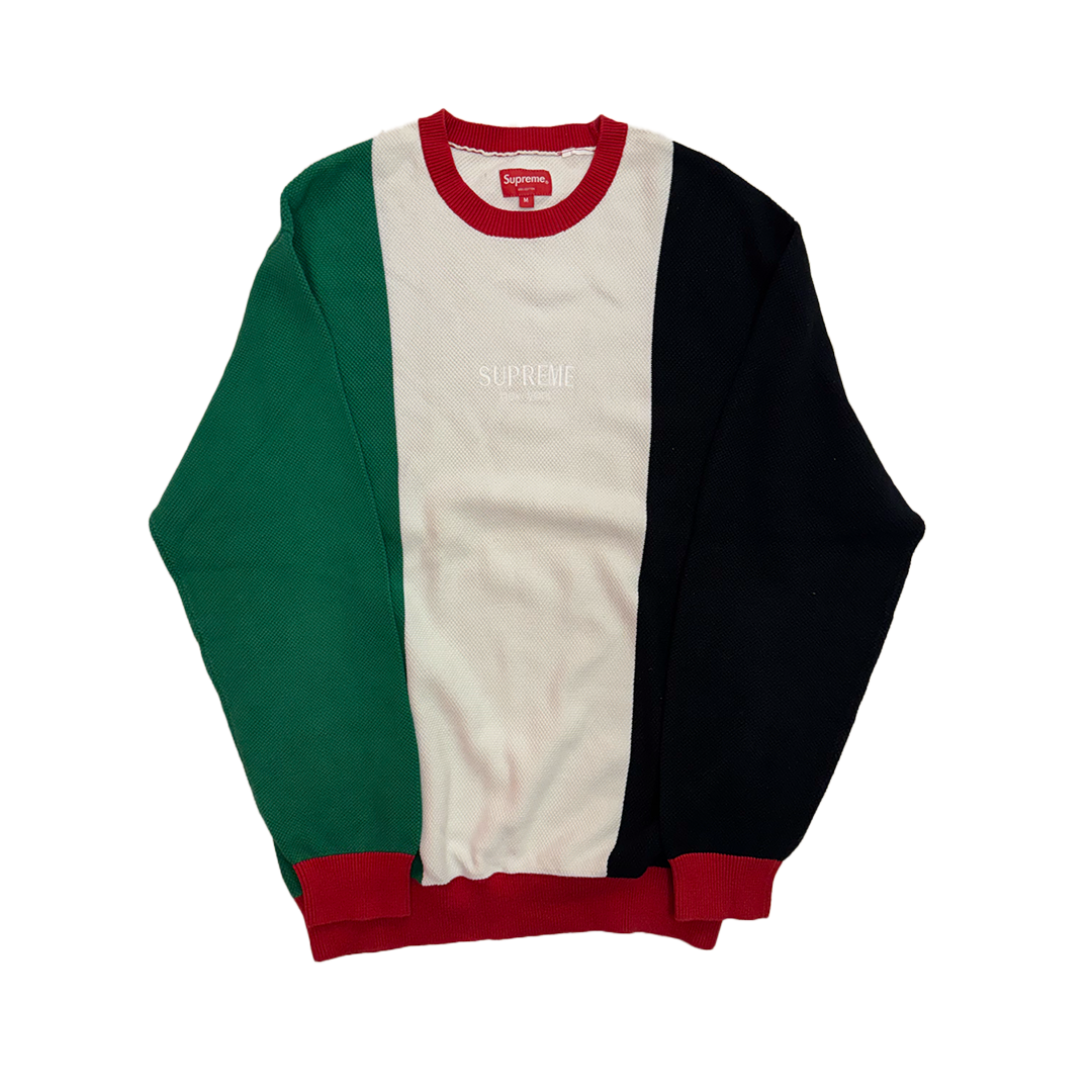 Supreme Pique Knit Sweater Green Black White (M)