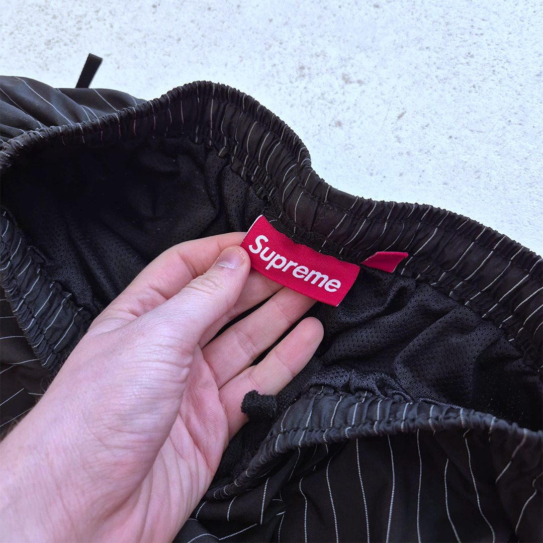 Supreme Reflective Pinstripe Track Pants Black (M)