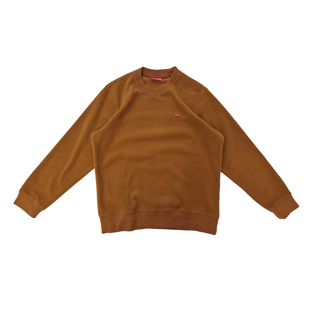Supreme Polartec Small Box Logo Orange Sweater (M)