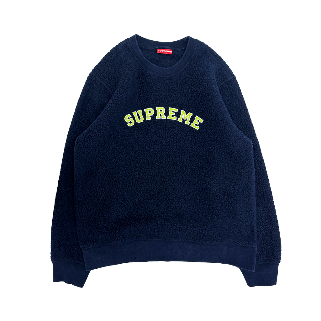 Supreme Polartec Deep Pile Navy Crewneck (XL)