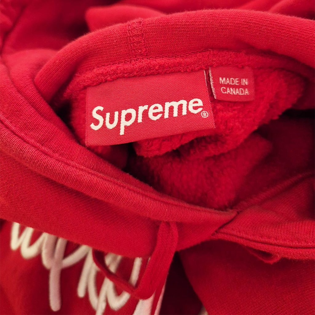 Supreme Raised Handstyle Red Hoodie (L)
