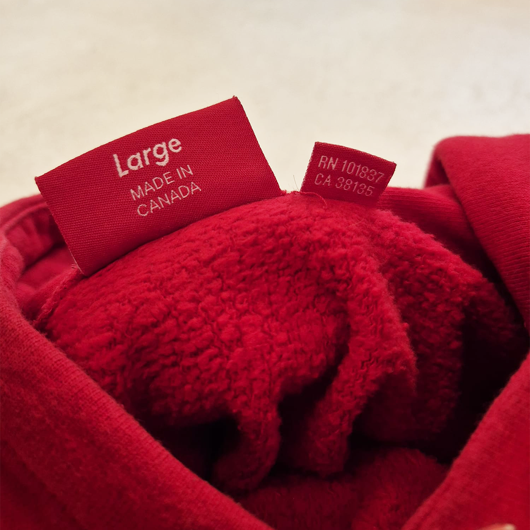 Supreme Raised Handstyle Red Hoodie (L)