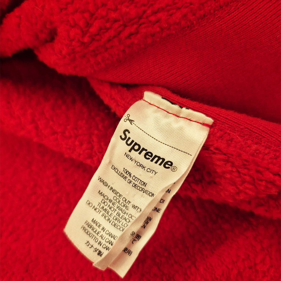 Supreme Raised Handstyle Red Hoodie (L)