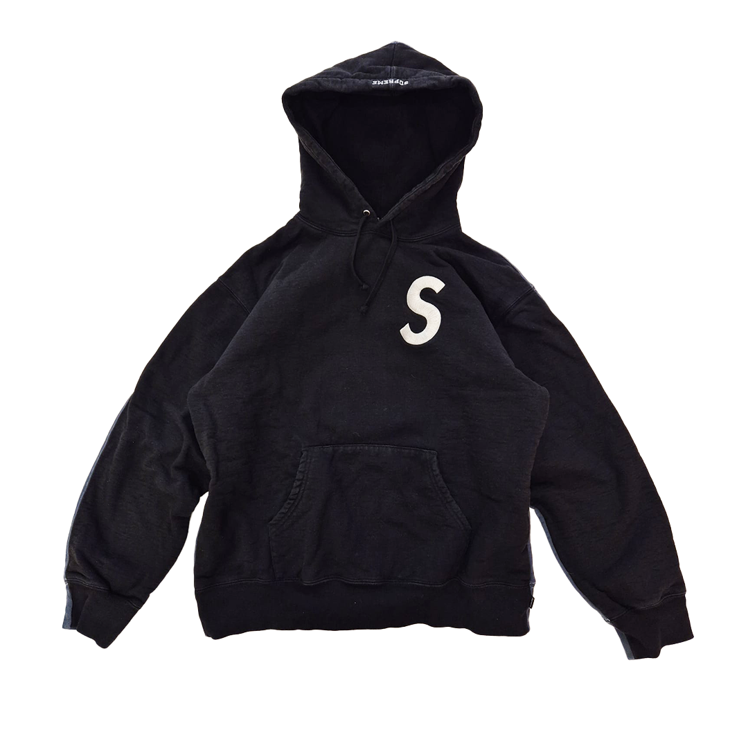 Supreme REWORKED S Embroidery Black & Blue Hoodie (L)