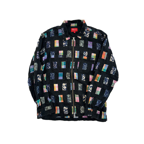 Supreme Patchwork Zip Up Shirt (M)