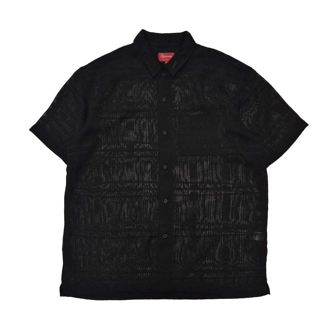 Supreme Mesh Stripe Black S/S Shirt (XL)
