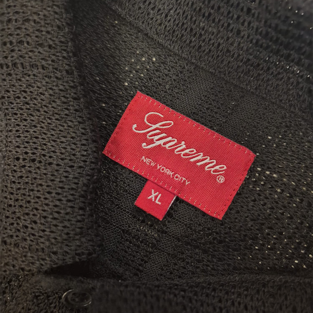 Supreme Mesh Stripe Black S/S Shirt (XL)